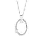 White gold, freshwater pearl and brilliant diamond necklace