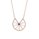Pink gold, lapis and brilliant diamonds necklace