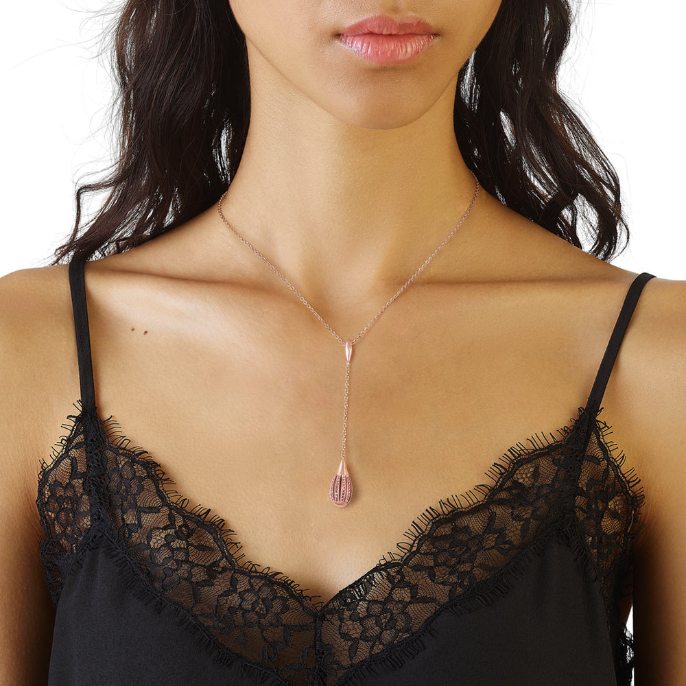 Rose gold with pink sapphires necklace