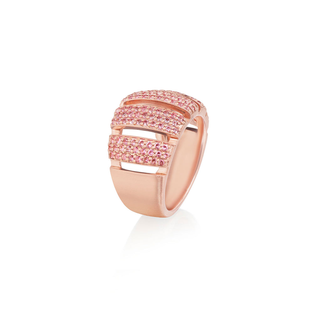 Rose gold with pink sapphires ring