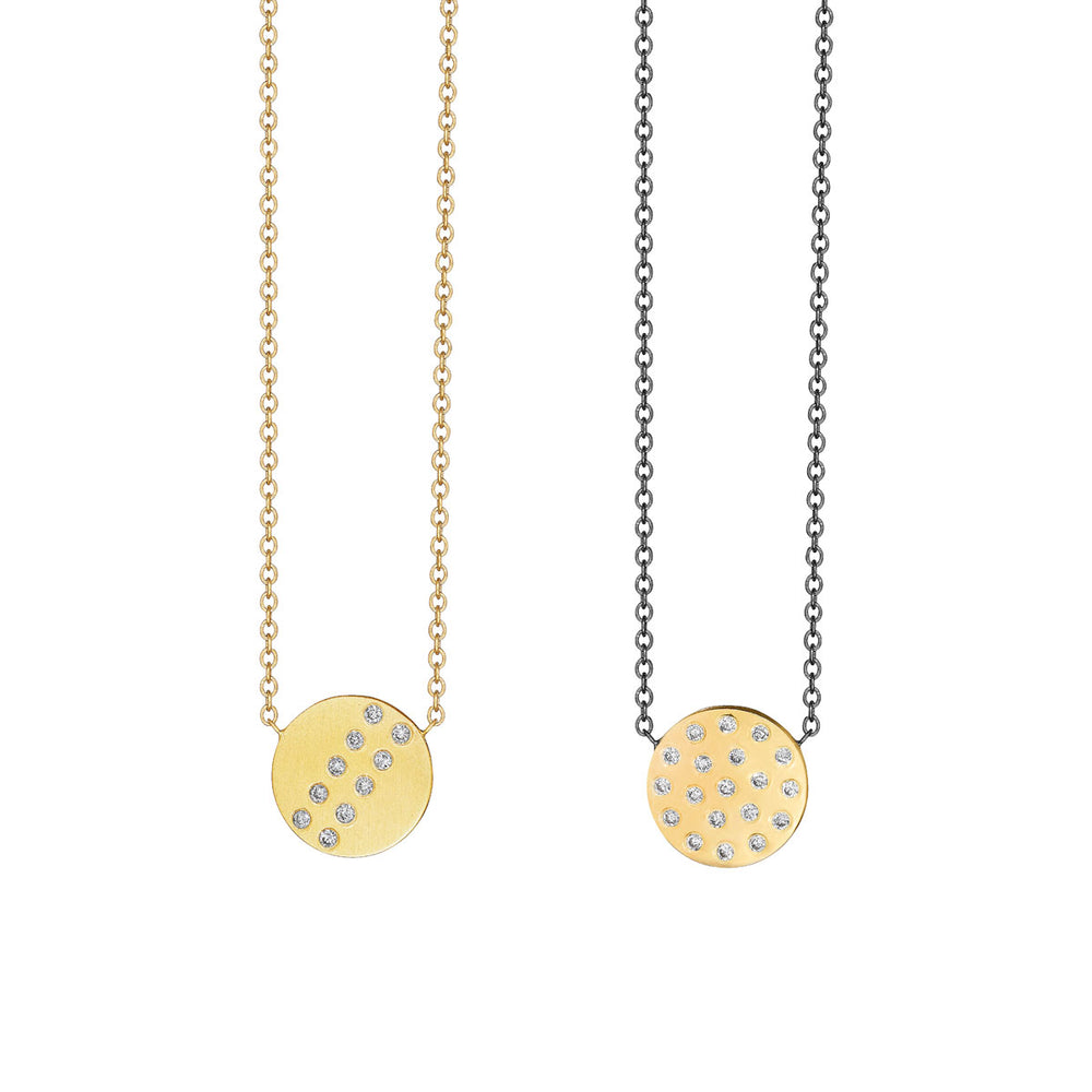 yellow gold with brilliant diamonds necklace