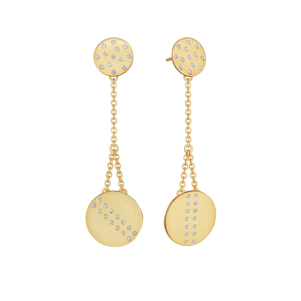Yellow gold with brilliant diamonds earring