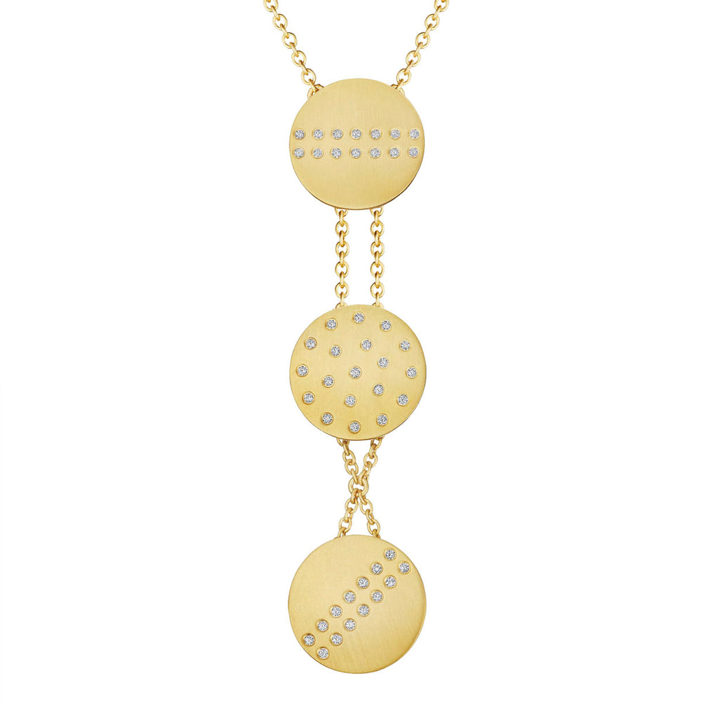 Yellow gold with brilliant diamonds necklace