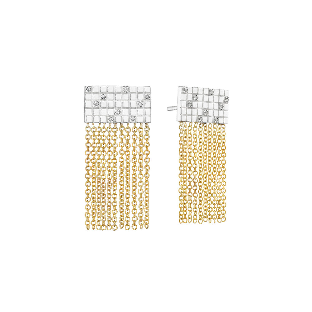 Yellow gold and brilliant diamond necklaceYellow and white gold combination with brilliant diamonds earring