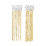 Yellow and white gold combination with brilliant diamonds earring