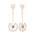 Pink gold, lapis and brilliant diamonds earring