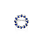 White gold, blue sapphires and brilliant diamonds ring