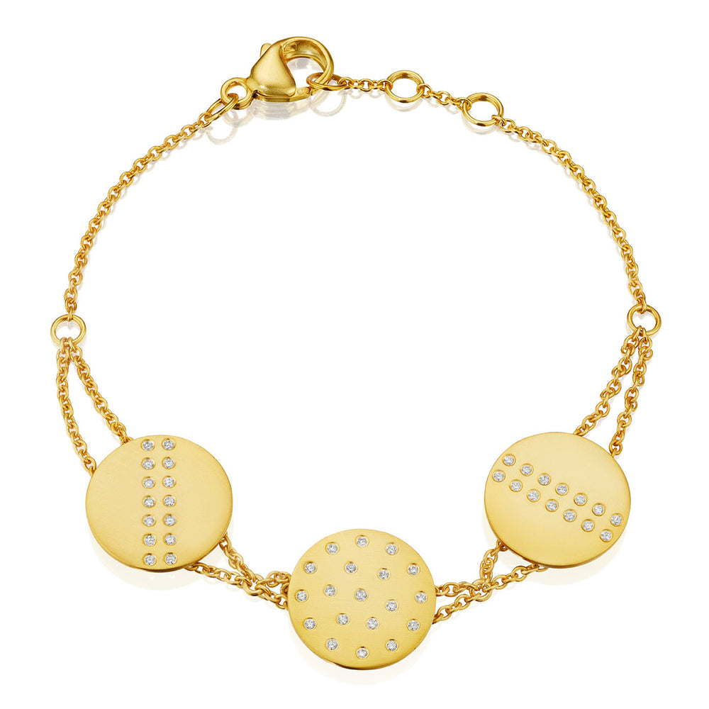 Yellow gold with brilliant diamonds bracelet