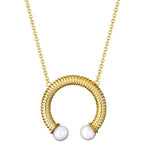 Yellow gold with freshwater pearl necklace