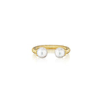 Yellow gold with freshwater pearl ring