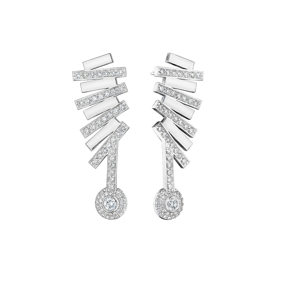 white gold with brilliant diamonds earring