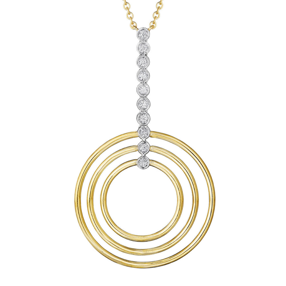 Yellow and white gold combination with brilliant diamonds necklace